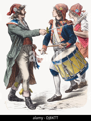 Late 18th century XVIII French Revolution Paris members of the Commune Stock Photo