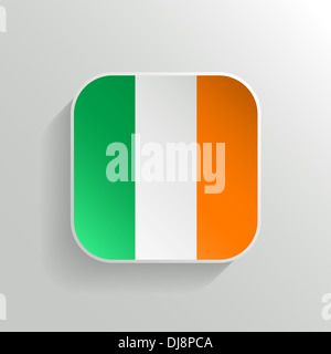 Button - Ireland Flag Icon on White Background Stock Photo