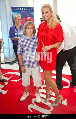 Jenny Elvers Elbertzhagen and son Paul at the Gala Fashion Brunch at