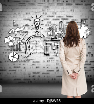Rear view of businesswoman crossing hands behind back Stock Photo - Alamy