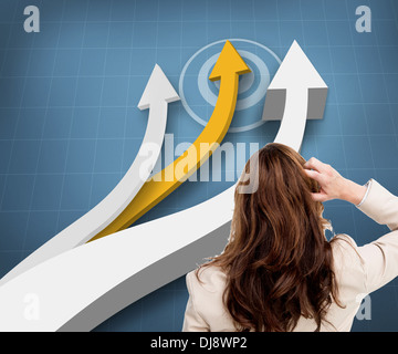 Rear view of classy businesswoman scratching her head Stock Photo