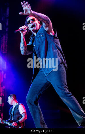 Assago Milan Italy. 23th November 2013. The American rock band AVENGED SEVENFOLD performs live at Mediolanum Forum Credit:  Rodolfo Sassano/Alamy Live News Stock Photo