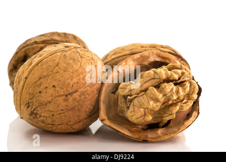 walnuts isolated on white background Stock Photo