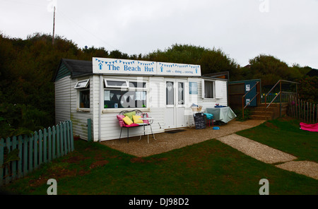 The Beach Hut Café Forelands beach Bembridge Isle of Wight Hampshire England Stock Photo