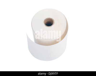 white office paper roll isolated on white background Stock Photo