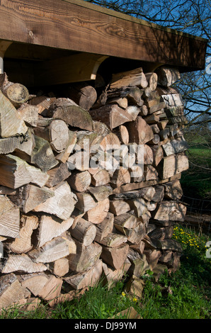 Log store, UK Stock Photo