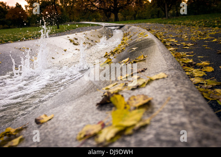 The Diana, Princess of Wales Memorial Fountain, in Hyde Park on an early November morning. Stock Photo