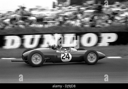 Jim Clark in a Lotus 21 finished 2nd in the II Silver City Trophy, Brands Hatch, England 3 June 1961. Stock Photo