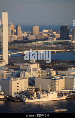 Japan, Tokyo, skyline, harbor, aerial view, Stock Photo