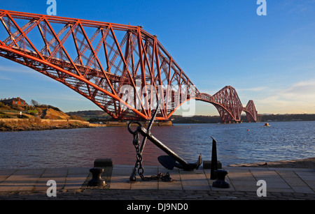 Forth Rail Bridge viewed from North Queensferry, Scotland UK Stock Photo