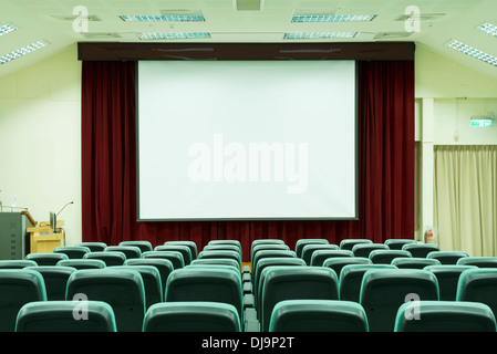 Seats in empty auditorium Stock Photo