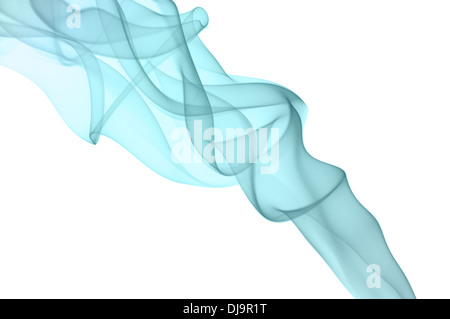 Colorful smoke on white background. Smooth waves, spectrum colors. Stock Photo