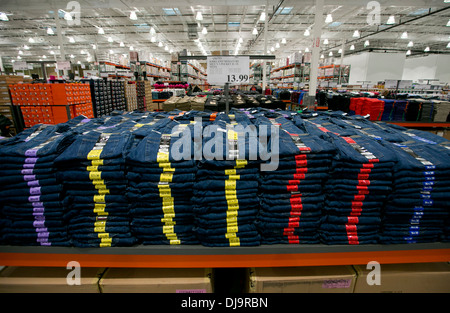 COSTCO  warehouse club fully stocked with merchandise sold in bulk at newly opened store in Cedar Park, Texas Stock Photo