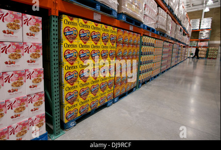 COSTCO  warehouse club fully stocked with merchandise sold in bulk at newly opened store in Cedar Park, Texas Stock Photo