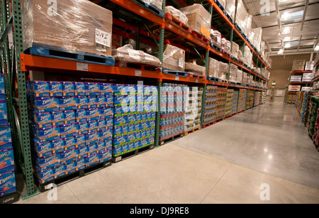 COSTCO  warehouse club fully stocked with merchandise sold in bulk at newly opened store in Cedar Park, Texas Stock Photo