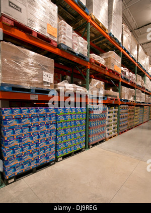 COSTCO  warehouse club fully stocked with merchandise sold in bulk at newly opened store in Cedar Park, Texas Stock Photo