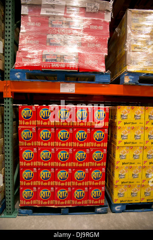 COSTCO  warehouse club fully stocked with merchandise sold in bulk at newly opened store in Cedar Park, Texas Stock Photo