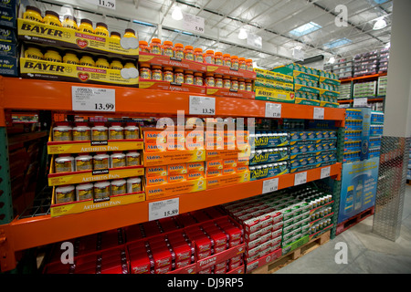 COSTCO  warehouse club fully stocked with merchandise sold in bulk at newly opened store in Cedar Park, Texas Stock Photo