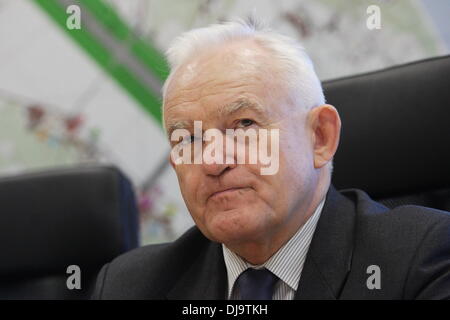 Gdynia, Poland 25th, November 2013 Former Polish PM Leszek Miller and eurodeputy Boguslaw Liberadzki visits Gdynia - Kosakowo airport building place. Credit:  Michal Fludra/Alamy Live News Stock Photo