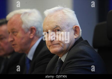 Gdynia, Poland 25th, November 2013 Former Polish PM Leszek Miller and eurodeputy Boguslaw Liberadzki visits Gdynia - Kosakowo airport building place. Credit:  Michal Fludra/Alamy Live News Stock Photo