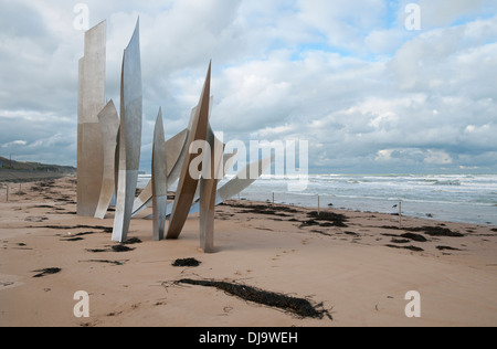 omaha beach, normandy, france Stock Photo