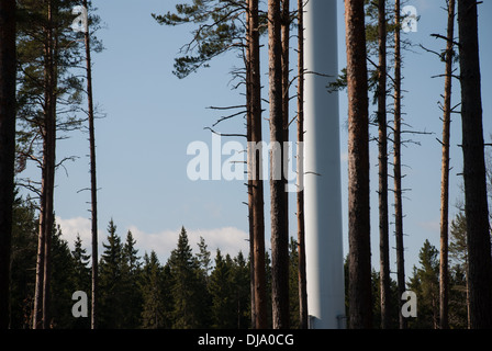 Windmill in forest Stock Photo