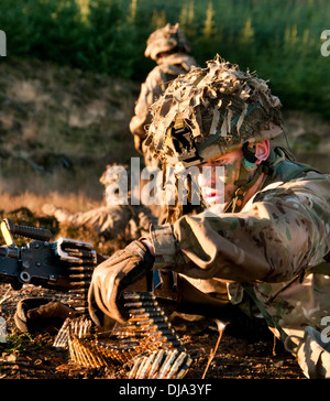 British Army soldiers from the Rifles on exercise Stock Photo