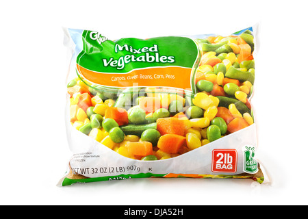 Pack of mixed frozen vegetables, USA Stock Photo