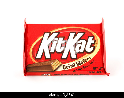Bar of Kit-Kat milk chocolate candy, USA Stock Photo