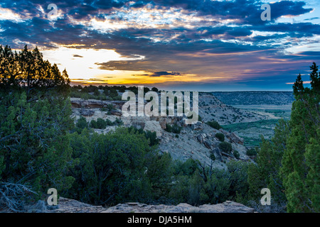 Sunrise at the canyon, Purgatoire River, Picketwire Canyonlands, Comanche National Grassland south of La Junta, Colorado. Stock Photo