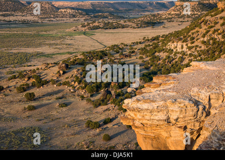 Looking down on the canyon, Purgatoire River, Picketwire Canyonlands, Comanche National Grassland south of La Junta, Colorado. Stock Photo