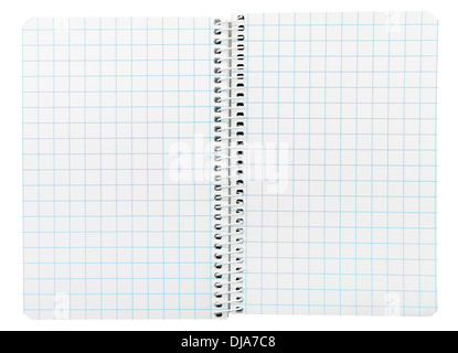Closeup of an open spiral bound notebook Stock Photo