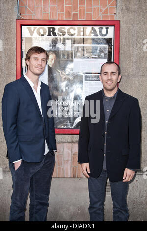 Rasmus Heisterberg and Nikolaj Arcel at the premiere of the movie 'Die Koenigin und der Leibarzt' at Abaton Kino movie theatre. Hamburg, Germany - 13.04.2012 Stock Photo