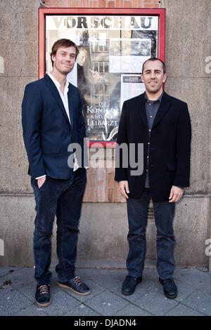 Rasmus Heisterberg and Nikolaj Arcel at the premiere of the movie 'Die Koenigin und der Leibarzt' at Abaton Kino movie theatre. Hamburg, Germany - 13.04.2012 Stock Photo