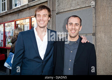 Rasmus Heisterberg and Nikolaj Arcel at the premiere of the movie 'Die Koenigin und der Leibarzt' at Abaton Kino movie theatre. Hamburg, Germany - 13.04.2012 Stock Photo