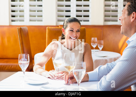 Business people eating at restaurant Stock Photo