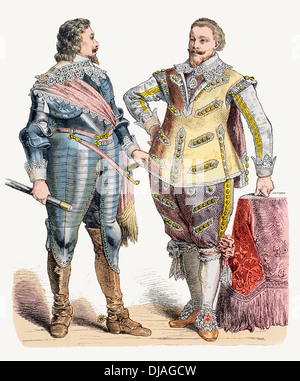 17th century XVII German military uniform 1625 1640 Stock Photo