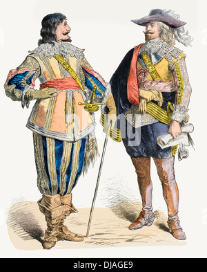 17th century XVII German noblemen 1625 1640 Stock Photo