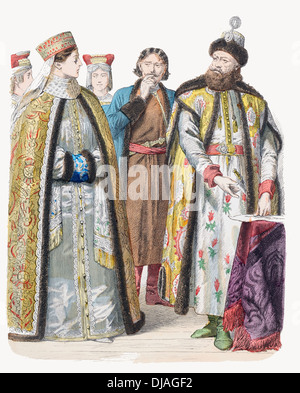 Russian boyars or nobles during the time of Peter the Great 1600s 1700s ...