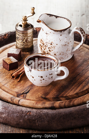Hot chocolate with spices Stock Photo