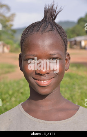 Portrait of a girl in Waiima, Kono District, Sierra Leone Stock Photo