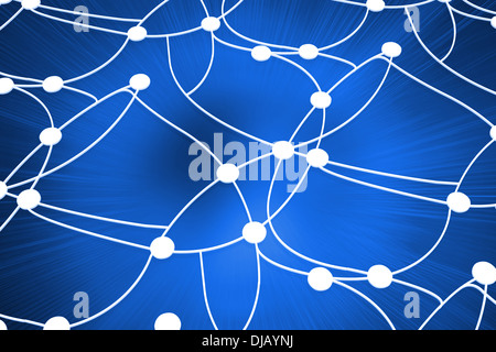 Futuristic shiny dots connected with lines Stock Photo
