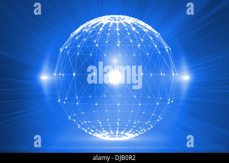 Futuristic glowing network Stock Photo