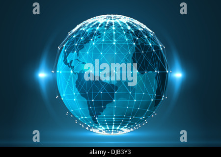 Glowing sphere on black background Stock Photo
