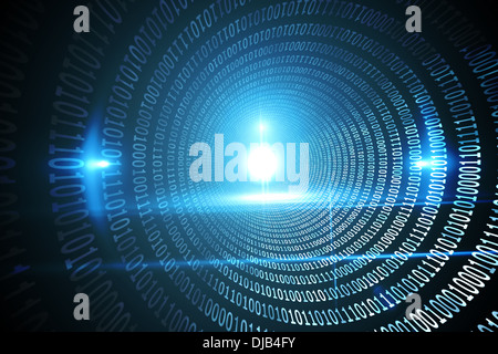 Spiral of shiny binary code Stock Photo