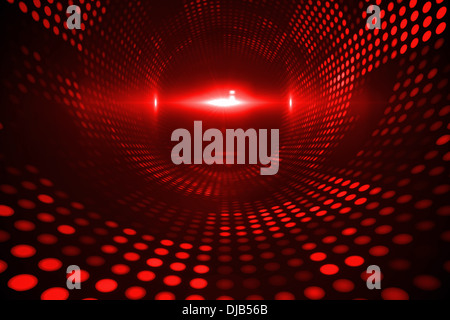Shiny red dots on black background Stock Photo