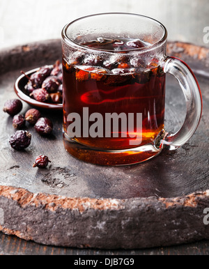 Rosehip tea on dark background Stock Photo