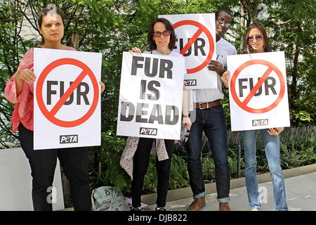 PETA (People for the Ethical Treatment of Animals) held a demonstration against fur during Mercedes-Benz New York Fashion Week New York City, USA- 11.09.12 Stock Photo