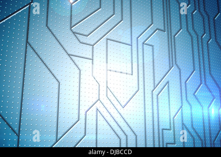 Circuit board on futuristic background Stock Photo