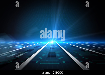 Circuit board on futuristic background Stock Photo